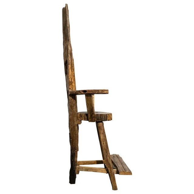 Handcrafted Sculptural Wooden Throne, Germany, 1920s For Sale - Image 4 of 10