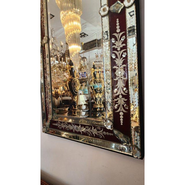 Early 20th Century Venetian Red Border Mirror For Sale In Dallas - Image 6 of 10