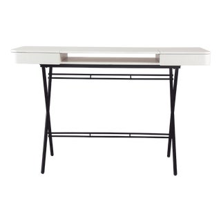 Cosimo Desk with White Mat Lacquered Top and Bronze Frame by Marco Zanuso Jr. for Adentro, 2017 For Sale
