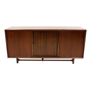 1960s Danish Modern Credenza W/ Sliding Doors For Sale