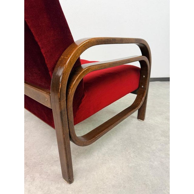 Mid-Century Art Deco Style Bentwood Lounge Chairs from Thonet Debrecen, 1960s, Set of 2 For Sale - Image 6 of 9