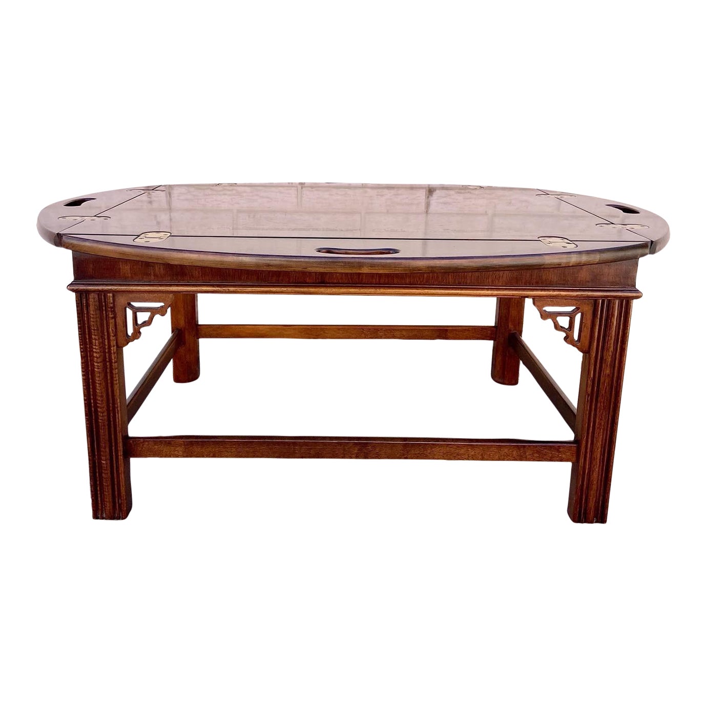 Vintage Large Banded Mahogany Butler's Table by Lane Furniture Chairish