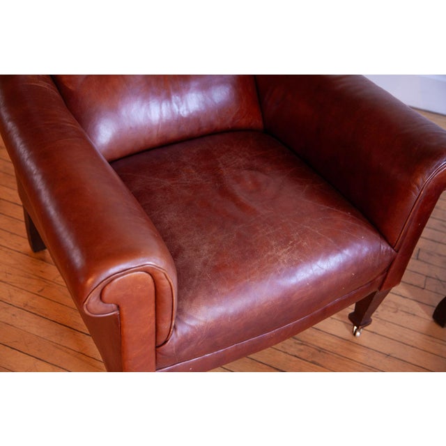 Ralph Lauren 1990s Pair of Ralph Lauren Leather Club Chairs For Sale - Image 4 of 9
