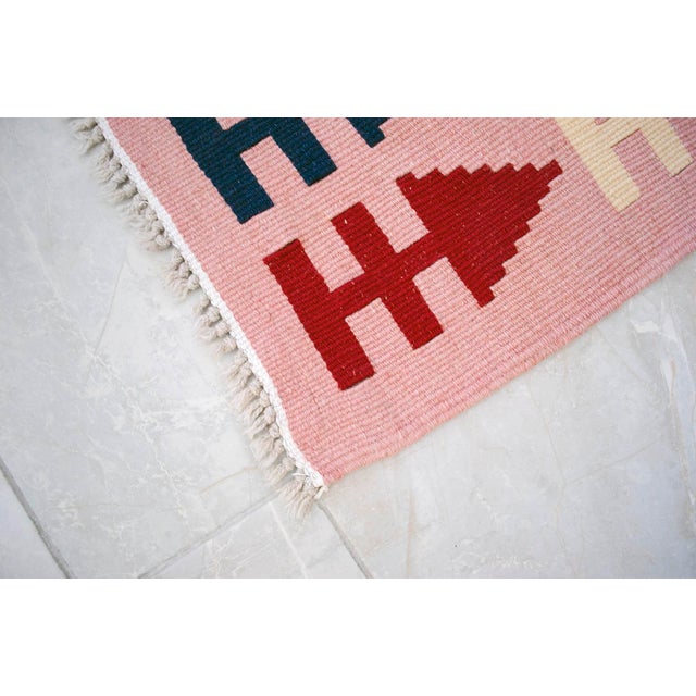 Vintage Turkish Hand Woven Kilim Rug. Flat Weave Hallway Rug Kitchen Decor - 3′3″ × 9′6″ For Sale - Image 15 of 16