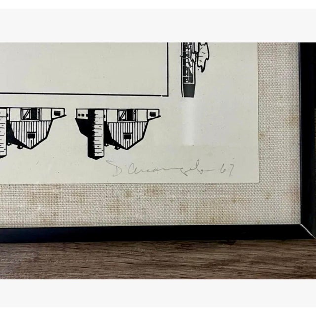 Paper Allan D'Arcangelo, Rare Original 1967 Minimalist Mod Pop Art Allan D'Arcangelo Unique Ink Drawing, 1967 For Sale - Image 7 of 10