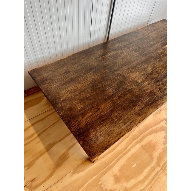 Vintage Oak Coffee Table with Two Drawers, 1980s For Sale - Image 6 of 10