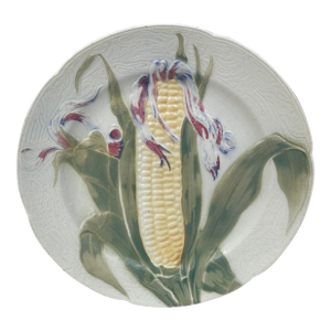 Majolica Corn Keller & Guerin Saint Clement Plate