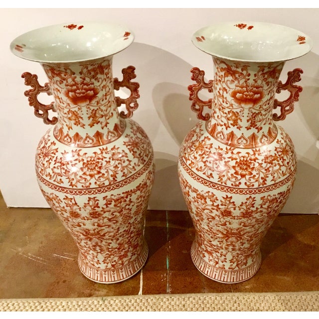 Transitional Asian Style Large Orange and White Chinese ...
