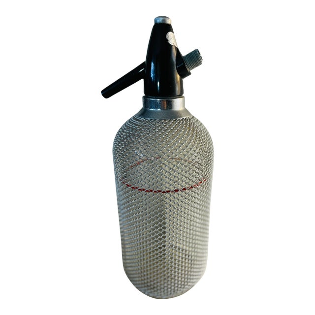 1960s Acc Metal Mesh Seltzer Syphon Bottle For Sale