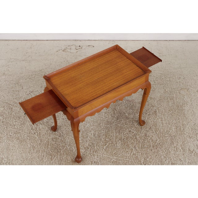 1980s Bench Made Hand Crafted Mahogany Tea Table For Sale - Image 5 of 14