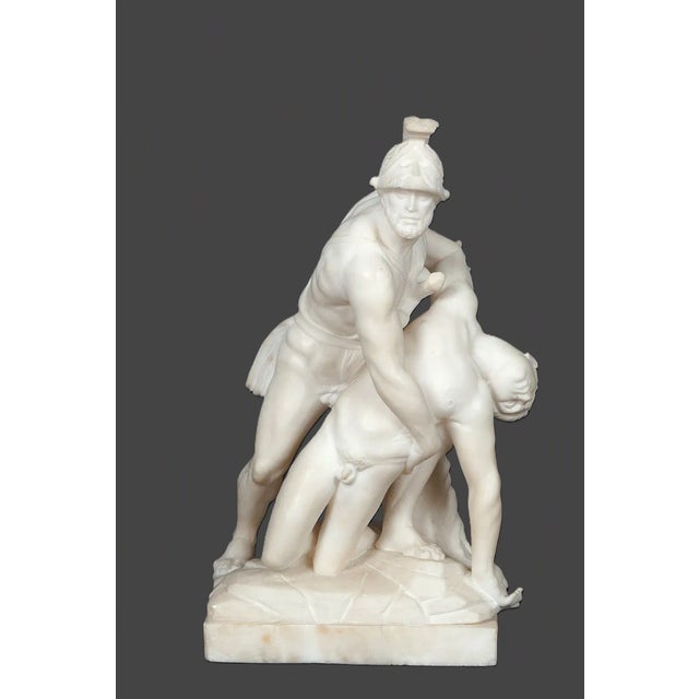 An exceptional and increasingly scarce pair of antique Italian carved marble mythological sculptures, traditionally...