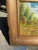 Up for consideration is a beautiful vintage small signed gold framed farmhouse and foliage landscape painting on canvas....