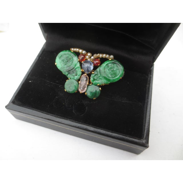 Chinese Chinese Butterfly Pin 20kt Vintage 40s For Sale - Image 3 of 7