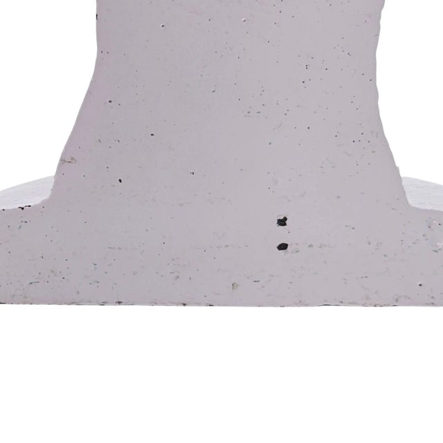 Vintage Hubley Style Cast Iron Doorstop, White French Flower Basket Shabby Cottage Décor 10.75" For Sale - Image 10 of 10