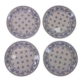Vintage English Traditional Laura Ashley Blue Petite Fleur Johnson Brothers Bread Plates - Set of 4 For Sale