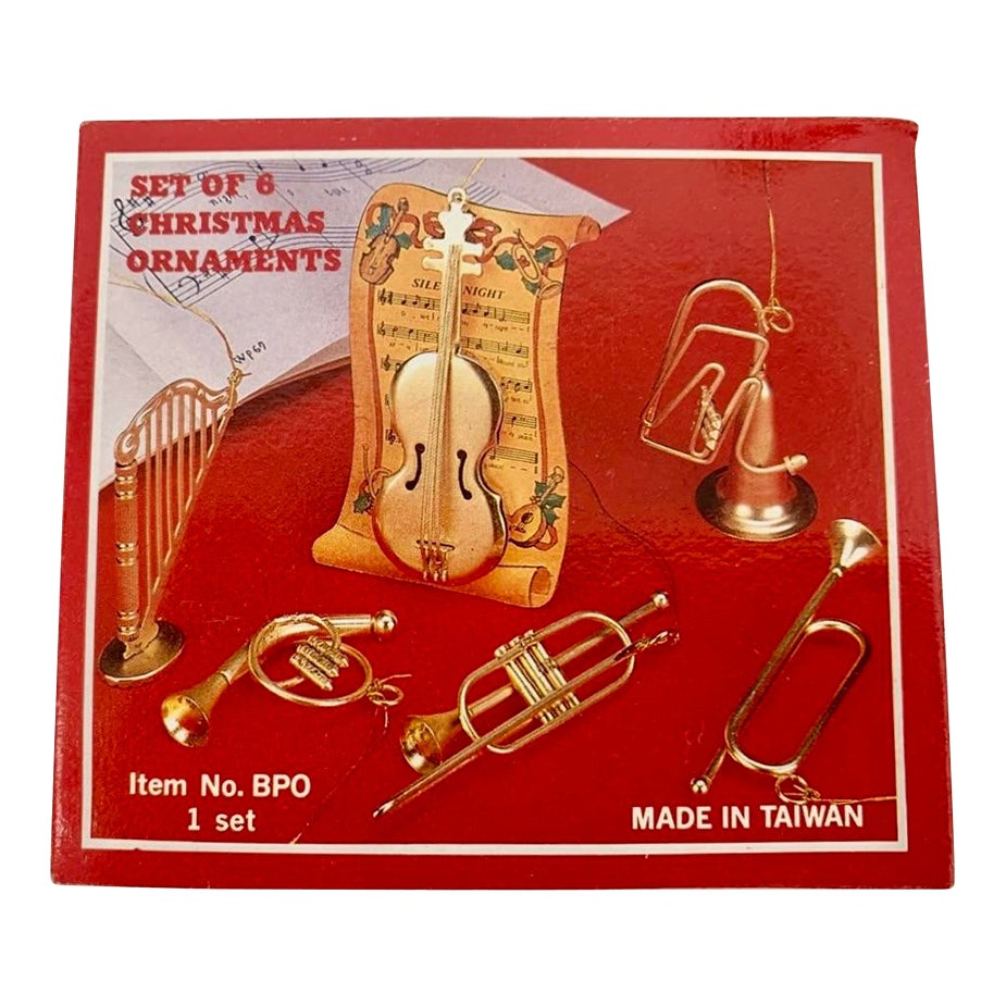 Christmas Symphony Musical Instrument Ornaments - Set of 6 | Chairish