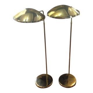 Pair of Vintage Brass Floor Lamps For Sale