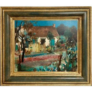 Robert Vernet-Bonfort, French Neo Expressionist Surreal Oil Painting Robert Vernet Bonfort Deaf Artist For Sale