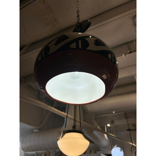 Rustic Vintage Ceramic Pendant Pendant With Southwest Design For Sale - Image 3 of 10