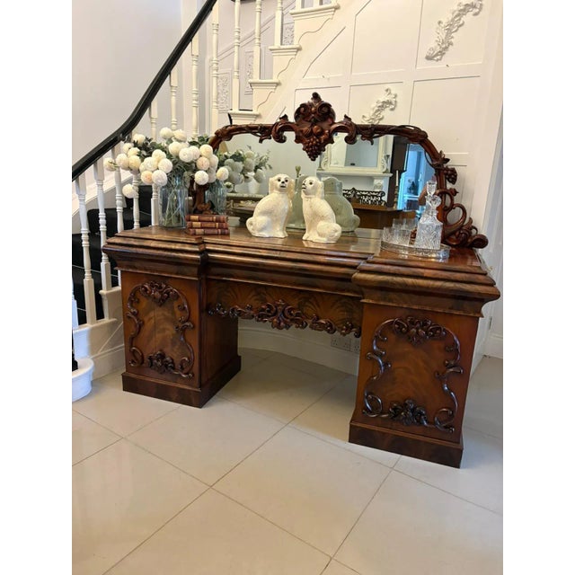 Mid 19th Century Antique Victorian Carved Mahogany Mirror Back Sideboard, 1850s For Sale - Image 5 of 18