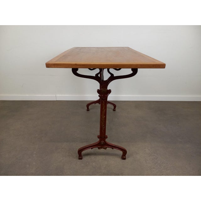 Art Nouveau Cast Iron and Wood Bistro Table, 1890s For Sale - Image 6 of 18