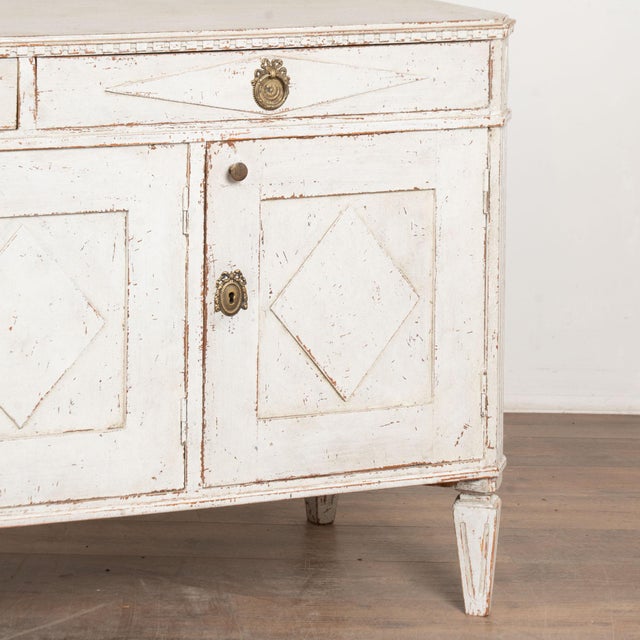 19th Century White Swedish Gustavian Style Sideboard Buffet For Sale - Image 13 of 15