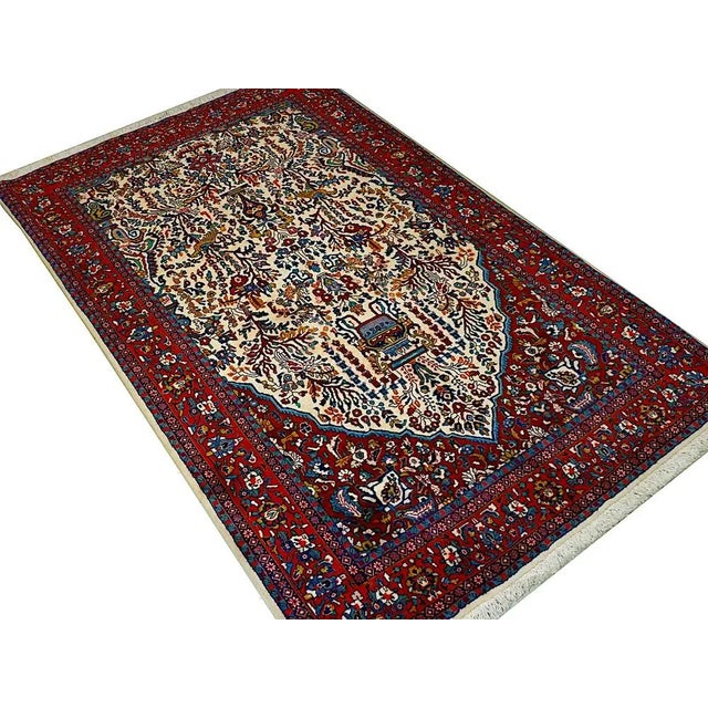 Vintage Sarough Ghiasabad Mihrab Rug, 1950s For Sale - Image 6 of 12