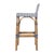 2020s Serienna 30 in. Seat Height Rectangular Rattan Low Back Bar Stool, White/Navy Dot / Natural Rattan Frame For Sale - Image 5 of 9