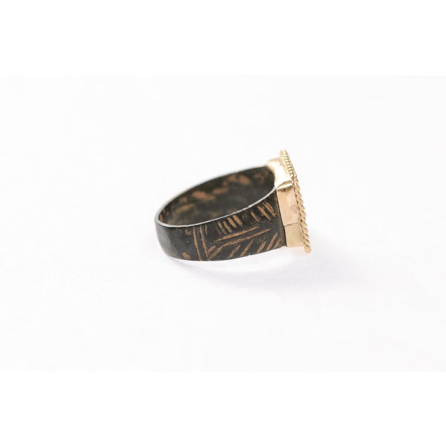 Byzantine Bronze Ring W/ 21k Gold Rope Trim, Size 6.75 For Sale - Image 12 of 13