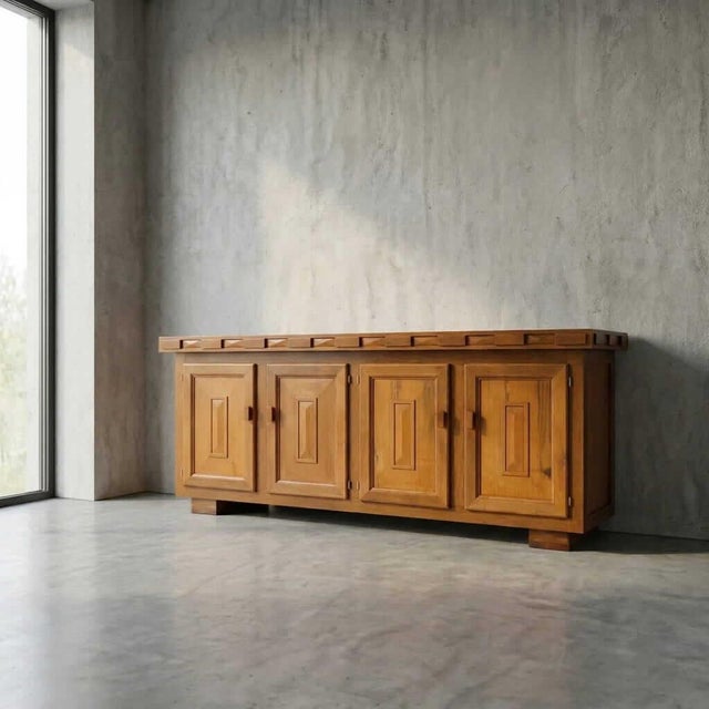 Brown Spanish Pine Sideboard, 1960s For Sale - Image 8 of 11