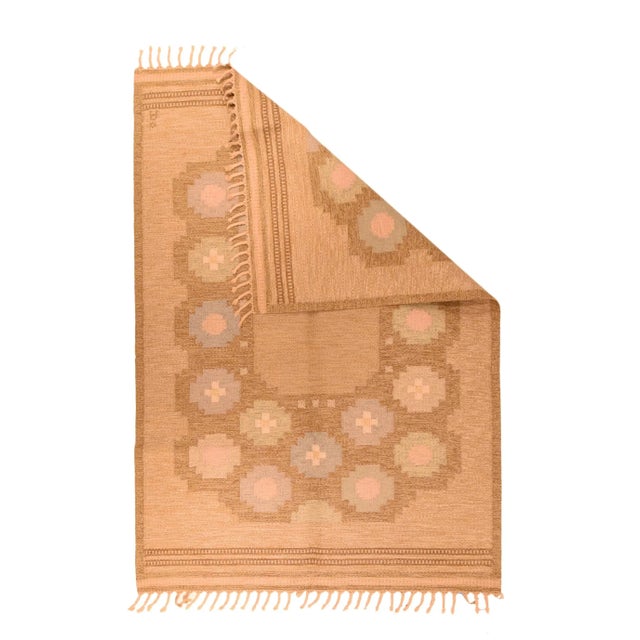 Vintage Swedish Kilim Rug 4'6'' x 6'8''.