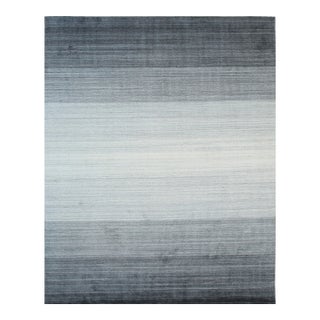 8x10 Penelope Nina Charcoal Geometric Modern Handmade Wool Carpet Rug For Sale