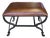 Iron Bench With Leather Upholstery For Sale