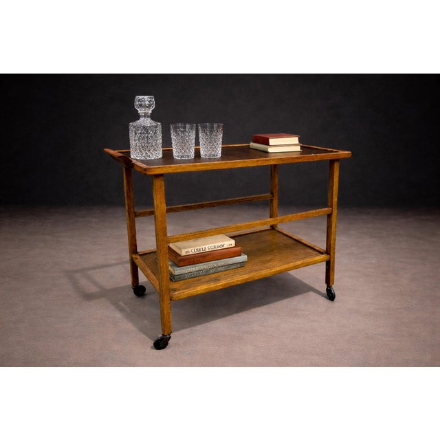 Mid-Century Modern Brazilian Modern Bar Cart With Adjustable Shelves in Hardwood, Peter Kraft, 1960s For Sale - Image 3 of 11