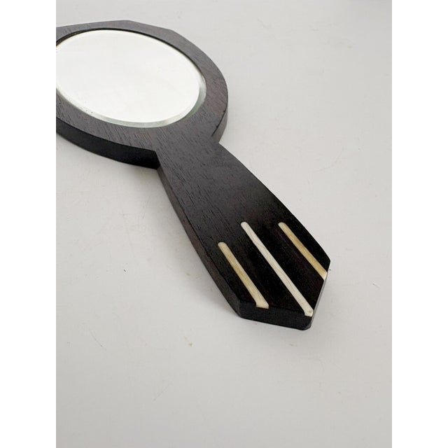 Art Deco Hand Mirror with Bakelite Inlay, France, 1930s For Sale - Image 4 of 10