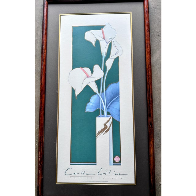 Vintage Tall 48" Poster Calla Lilies by Yuriko Takata For Sale In Denver - Image 6 of 9