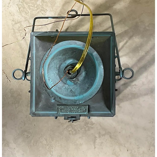 Funky Vintage 1939 Style British Solid Brass Cargo Ship Hanging Lantern For Sale - Image 17 of 18