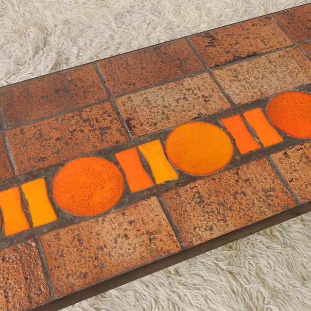 Mid-Century Modern Vintage Ceramic Coffee Table attributed to Jean Jaffeux, France, 1970 For Sale - Image 3 of 9