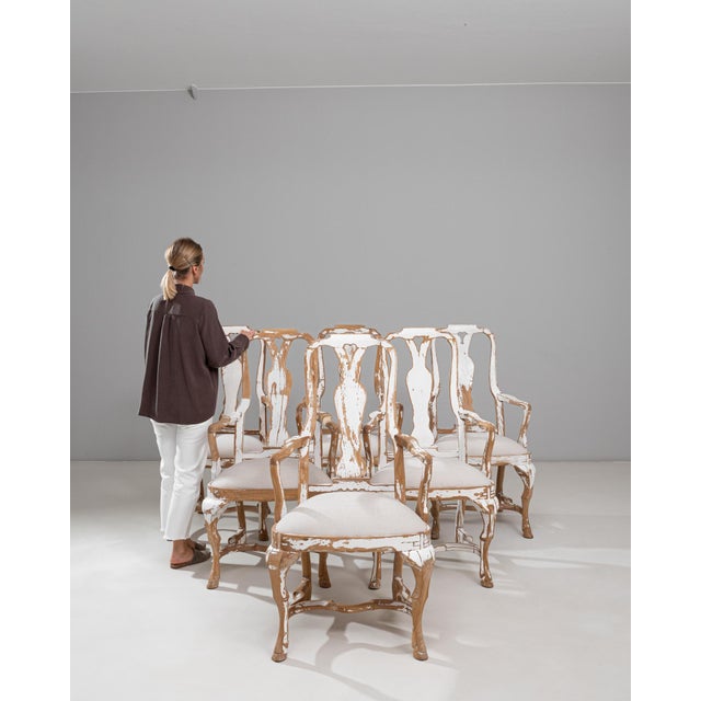 20th Century Swedish Rococo Revival Wood Patinated Dining Chairs - Set of 3 For Sale - Image 17 of 18