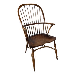 Vintage English, Oak Windsor Arm Chair For Sale