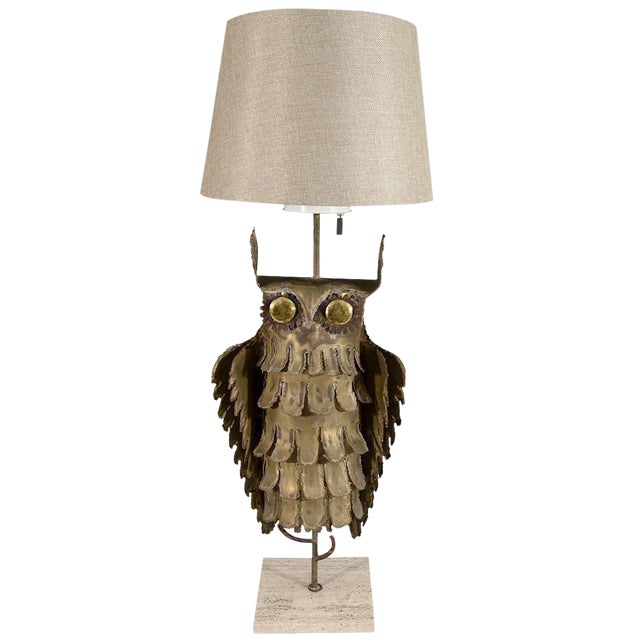 Curtis Jere Abstract Brutalist Owl Table Lamp For Sale In Philadelphia - Image 6 of 6