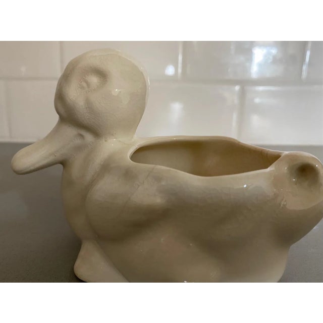 Early 20th Century Small Antique Early 20th Century Ceramic Duck Dish Made in Usa For Sale - Image 5 of 9