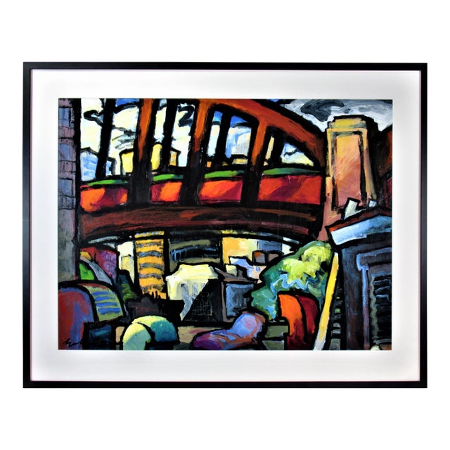 Richard Morhous, "Span" Colorful large acrylic painting, 1993 For Sale