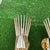 Up for consideration is a beautiful vintage pair of gold metal small tubed starburst style wall sconces. These would look...