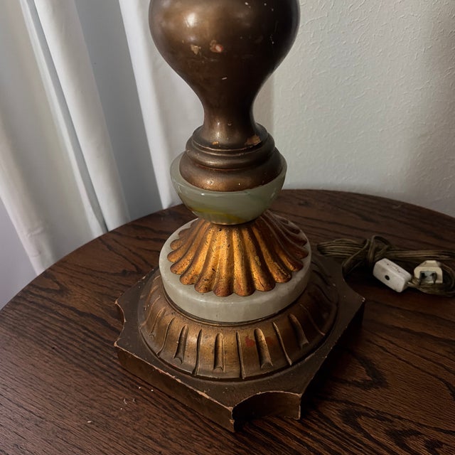 Antique Gold Gild Wheat Style Table Lamp For Sale - Image 4 of 11