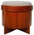 Mid-Century Modern Footstool in Teak Veneered Plywood with Ecru Bouclè Cushion, 1970s For Sale