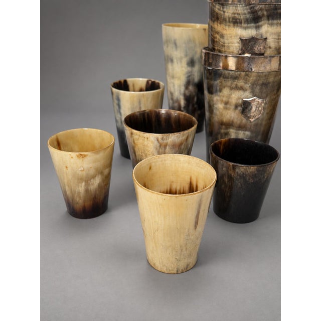Collection of 24 Antique British Horn Beakers, Including Silver-Mounted For Sale In Providence - Image 6 of 10