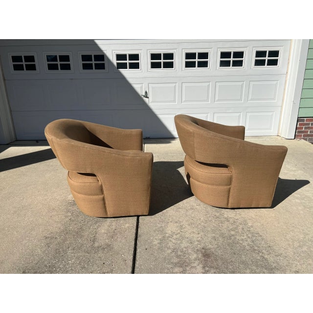 Sherrill “Luna” Swivel Chairs. Chair number 3313-C3 Custom upholstery in Turbo Wheat Performance Plus. Which is a...