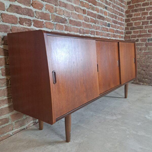 Teak Sideboard with Three Sliding Doors, Denmark, 1960 For Sale - Image 3 of 5