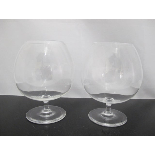 Fine Steuben hand blown glass brandy snifter set of 2 in Century pattern. Multiple sets of available. Both pieces are in...